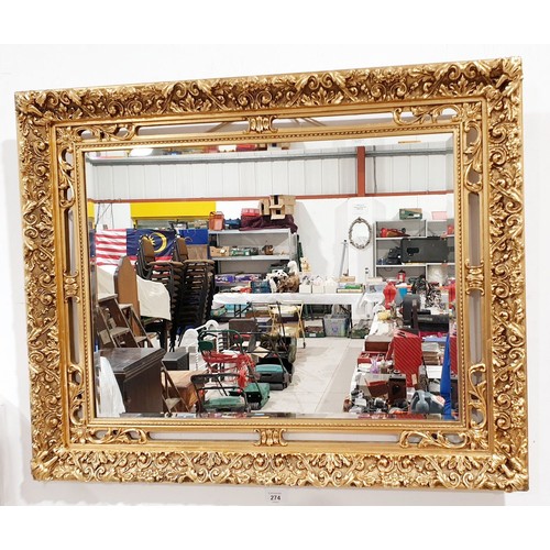 274 - A gilt framed wall mirror, width 31