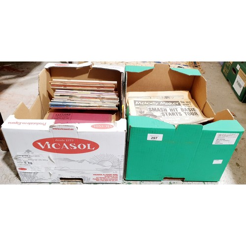 297 - Two boxes of Jazz 78s and Practical Wireless magazine. No shipping. Arrange collection or your own p... 