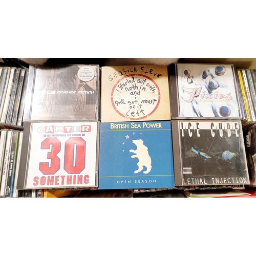 377 - A box of CDs including Ice Cube, Pixies, Ian Brown, New Order and Snap. No shipping. Arrange collect... 