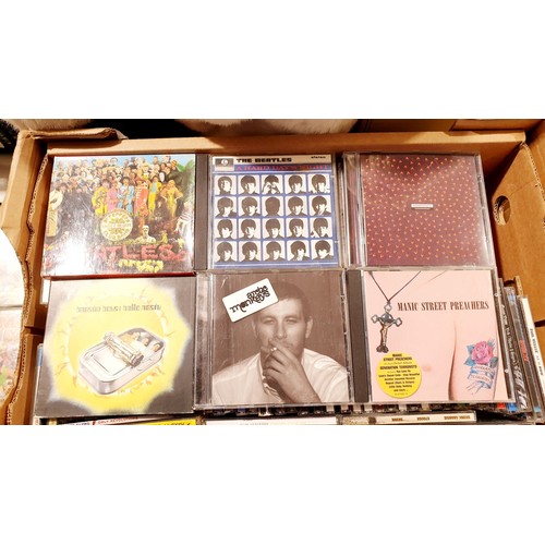 378 - A box of CDs including The Beatles, Beastie Boys, Stone Roses, Talking Heads and Maximo Park. No shi... 