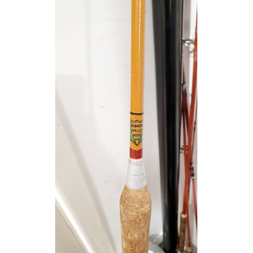 345 - A split cane Tunbridge Wells fishing rod, fishing reels including Garcia, Mitchell, Youngs and fishi... 