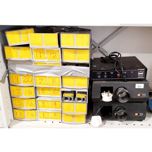 364 - Two projectors and Slide magazines. No shipping. Arrange collection or your own packer and shipper, ... 