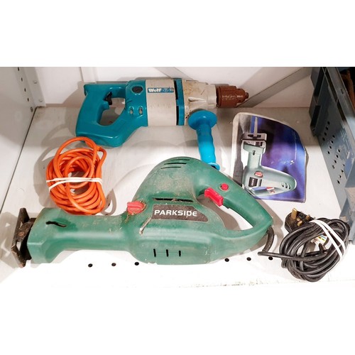 368 - A Parkside reciprocating saw together with a Wolf hammer drill. No shipping. Arrange collection or y... 