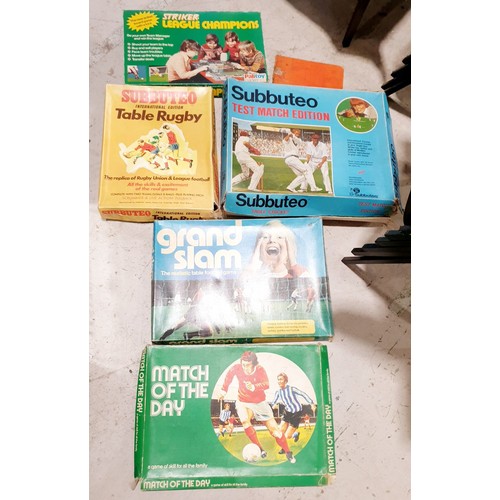 383 - Vintage Subbuteo rugby and cricket, other football games. No shipping. Arrange collection or your ow... 