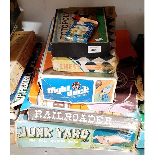 384 - A selection of board games and toys including Airfix Flight Deck. No shipping. Arrange collection or... 