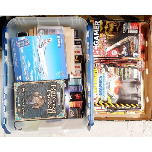 392 - A box of PC games and PC magazines. No shipping. Arrange collection or your own packer and shipper, ... 