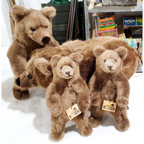 402 - Four Kosen plush bears, the tallest 15