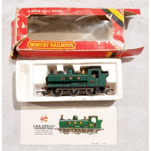 426 - A boxed Hornby 00 gauge G.W.R. 57XX 0-6-0 Pannier Tank engine. UK shipping £14.