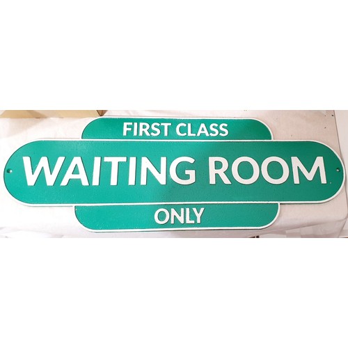 273 - A cast iron first class waiting room wall plaque, 23.5