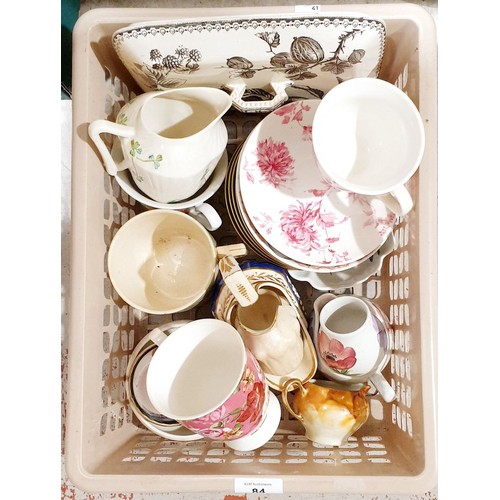 84 - A box of ceramics including Belleek. No shipping. Arrange collection or your own packer and shipper,... 