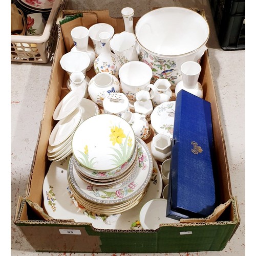 85 - A box of Aynsley ceramics. No shipping. Arrange collection or your own packer and shipper, please. E... 