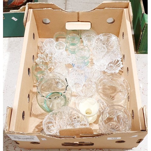 119 - A box of cut and other glassware. No shipping. Arrange collection or your own packer and shipper, pl... 