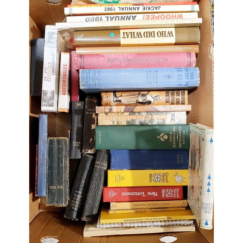 123 - A box including Bibles, other religious books and other local interest. No shipping. Arrange collect... 