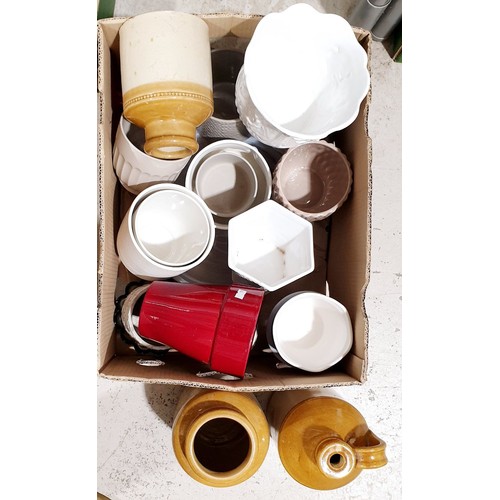 149 - A box of ceramics including stoneware. No shipping. Arrange collection or your own packer and shippe... 