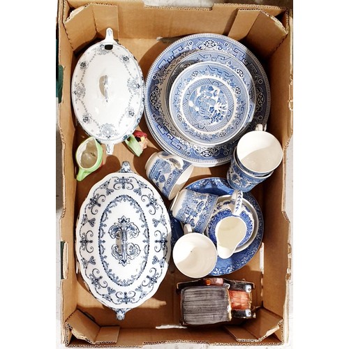 152 - A box of blue and white. No shipping. Arrange collection or your own packer and shipper, please. Ele... 