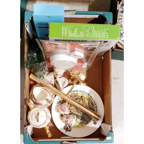 153 - A box of assorted including a retro tea service. No shipping. Arrange collection or your own packer ... 