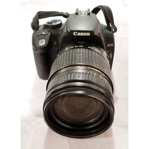 170 - A Canon EOS 350D camera with 72mm lens together with a Fuji Film FinePix S4500 camera. UK shipping £... 