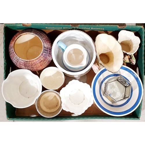 178 - A box of planters and other ceramics. No shipping. Arrange collection or your own packer and shipper... 