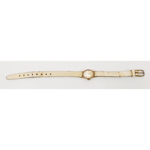 2 - A 9ct gold cased ladies wrist watch. UK shipping £14.