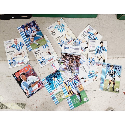 189 - A box including a retro ice bucket, football programmes and assorted. No shipping. Arrange collectio... 