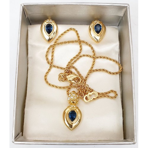 68 - A vintage boxed Christian Dior necklace and earring set. UK shipping £14.