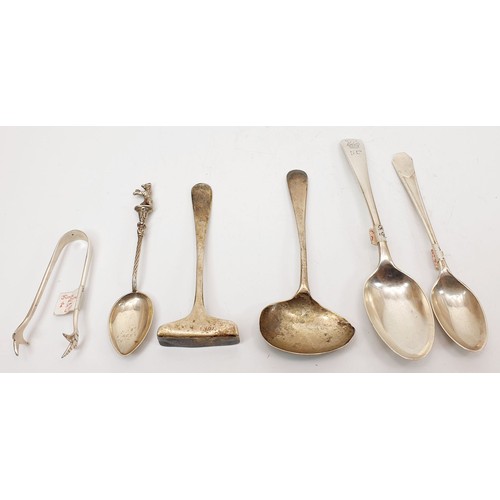 71 - Five pieces of hallmarked silver flatware together with an 800 silver spoon, gross weight 92g. UK sh... 