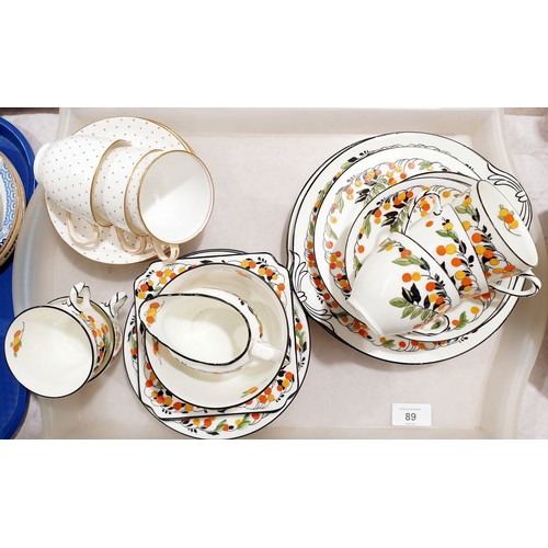 89 - Hand painted Royal Doulton tea ware and 19th century Minton tea ware, one cup A/F. No shipping. Arra... 