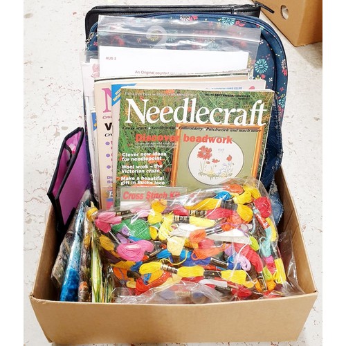 113 - A box of needlework items. No shipping. Arrange collection or your own packer and shipper, please. E... 