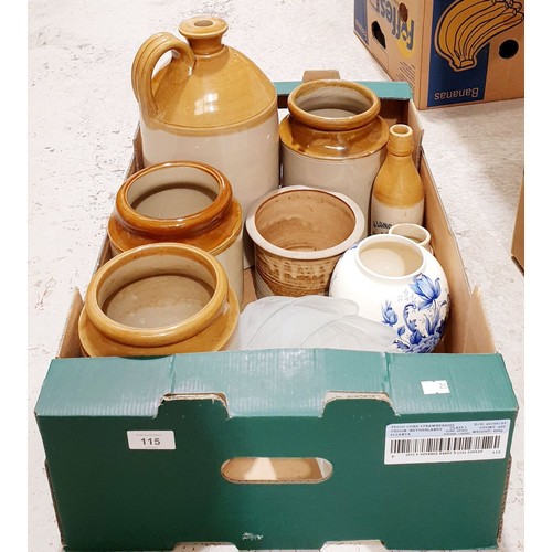 115 - Stoneware and assorted. No shipping. Arrange collection or your own packer and shipper, please. Elec... 