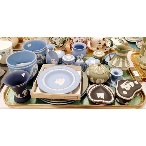 133 - A selection of Wedgewood Jasper ware in various colours. No shipping. Arrange collection or your own... 