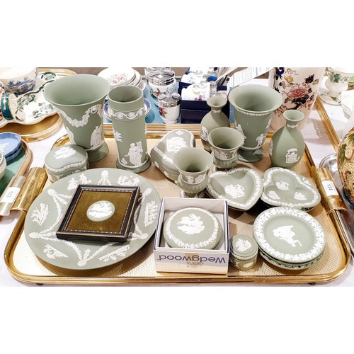 134 - A selection of Wedgewood Green Jasperware. No shipping. Arrange collection or your own packer and sh... 