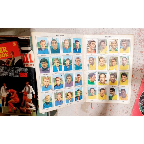 179 - A Mexico 70 football sticker album which is complete, a Panini football 78 sticker album and three f... 