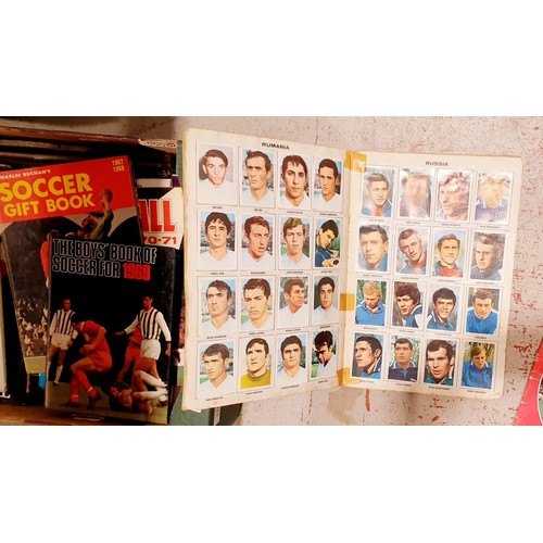 179 - A Mexico 70 football sticker album which is complete, a Panini football 78 sticker album and three f... 