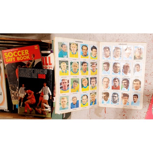 179 - A Mexico 70 football sticker album which is complete, a Panini football 78 sticker album and three f... 