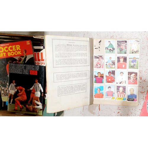 179 - A Mexico 70 football sticker album which is complete, a Panini football 78 sticker album and three f... 