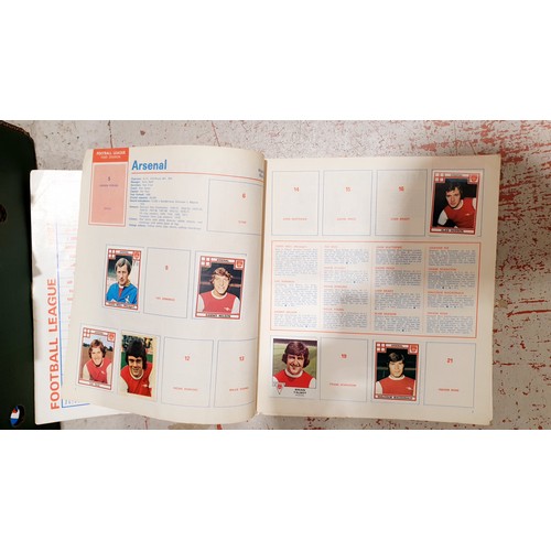 179 - A Mexico 70 football sticker album which is complete, a Panini football 78 sticker album and three f... 