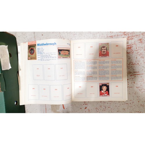 179 - A Mexico 70 football sticker album which is complete, a Panini football 78 sticker album and three f... 