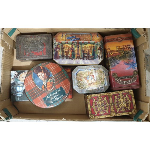 188 - A box of vintage tins. UK shipping £14.