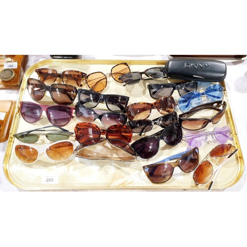 205 - A selection of designer sunglasses. UK shipping £14.