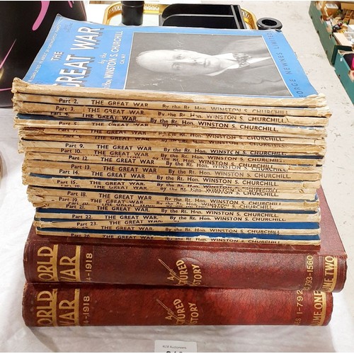 213 - Twenty five issues of The Great War by Winston Churchill together with World War 1914-18 in two volu... 