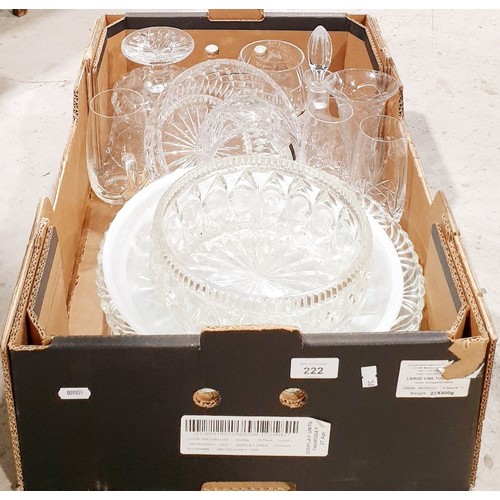 222 - A box of cut and other glassware. No shipping. Arrange collection or your own packer and shipper, pl... 