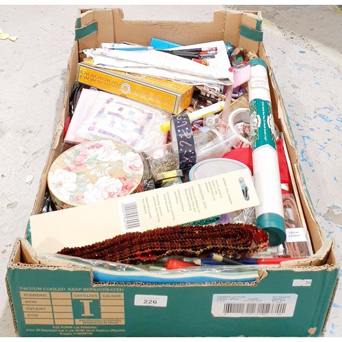 226 - A box of crafting items. No shipping. Arrange collection or your own packer and shipper, please. Ele... 