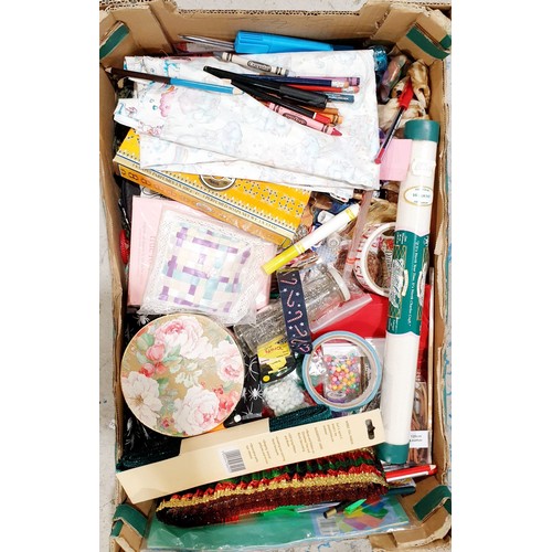 226 - A box of crafting items. No shipping. Arrange collection or your own packer and shipper, please. Ele... 