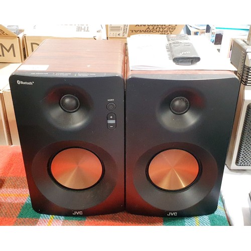 232 - A pair of JVC XS-D629BM blue tooth book shelf speakers. No shipping. Arrange collection or your own ... 