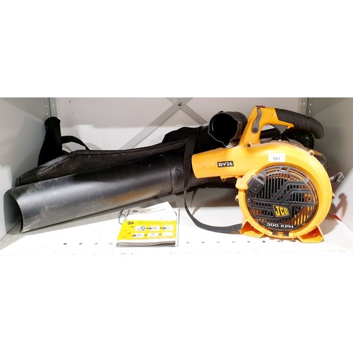 281 - A JCB BV26 petrol leaf blower. No shipping. Arrange collection or your own packer and shipper, pleas... 