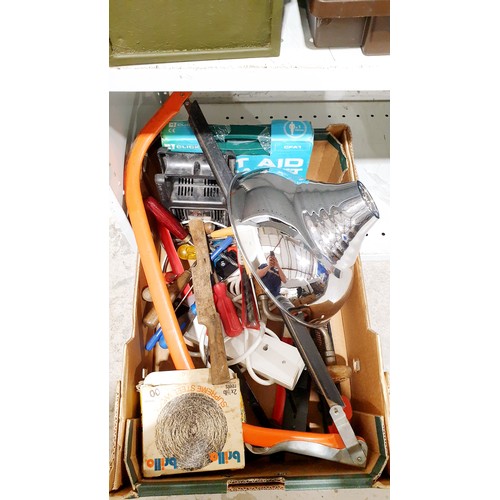 295 - A box of tools. No shipping. Arrange collection or your own packer and shipper, please. Electrics ar... 