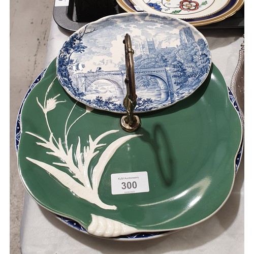 300 - A Copeland Spode Robert Burns plate, a Royal Winton cake plate and a Royal Worcester plate. No shipp... 