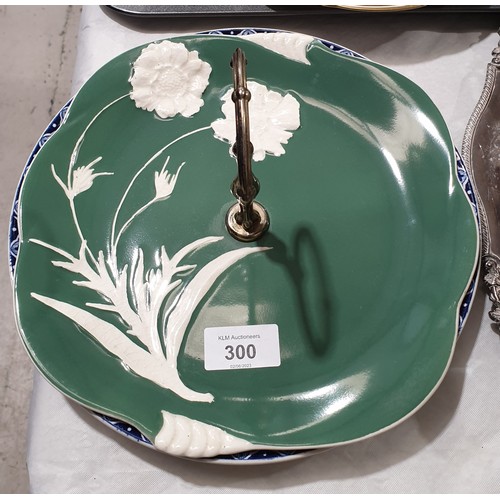 300 - A Copeland Spode Robert Burns plate, a Royal Winton cake plate and a Royal Worcester plate. No shipp... 