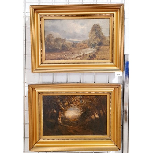 341 - Arthur Cox: a pair of antique oil paintings on board, each signed, 10