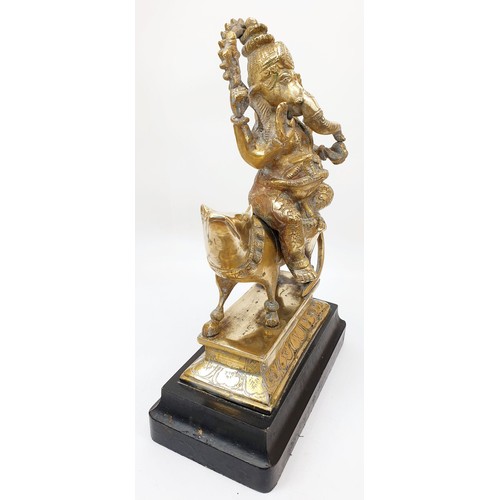 350 - A vintage brass sculpture of Ganesh, height 12.5